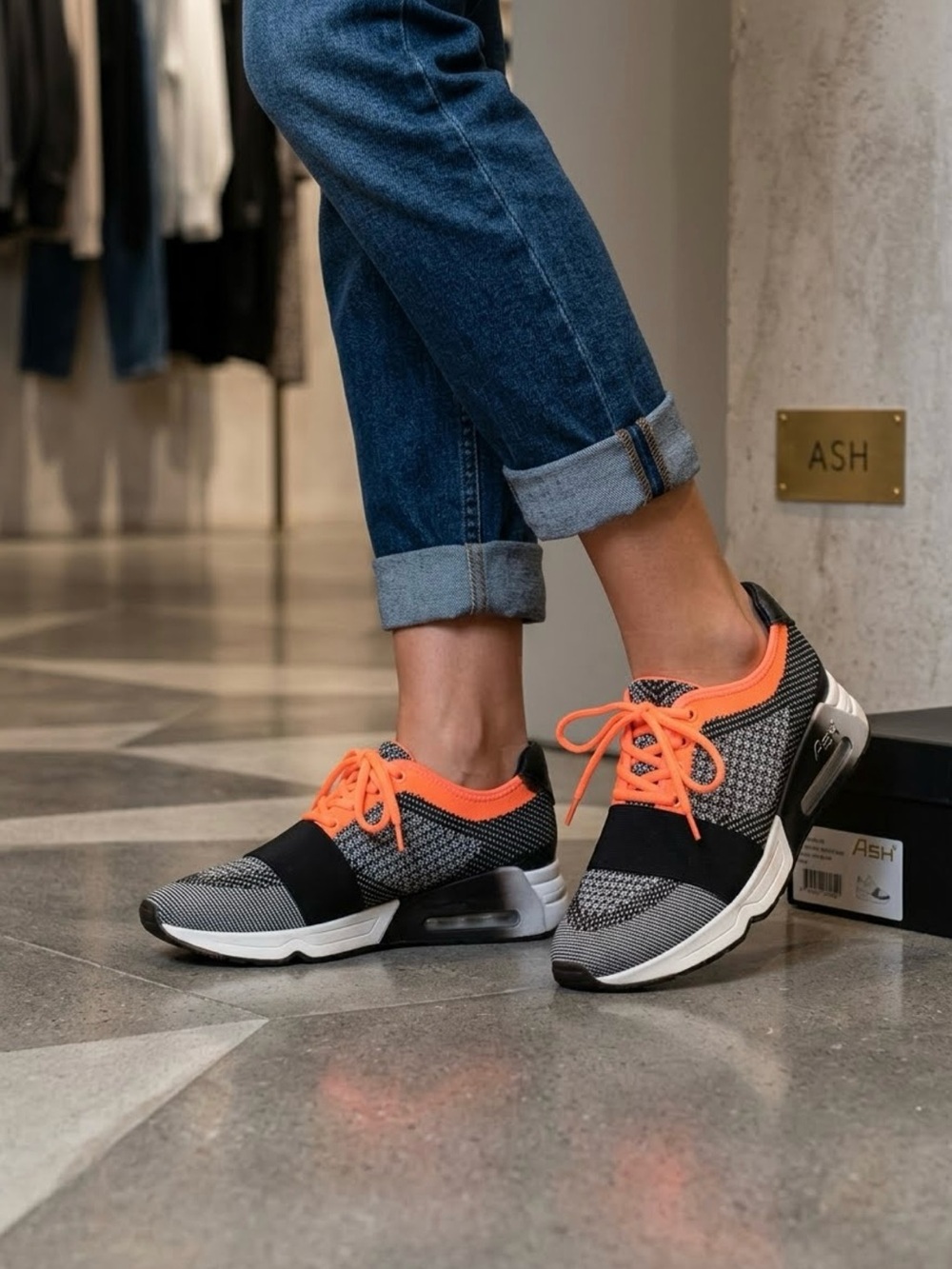Ash Women's Sneakers with Orange and Black Accents